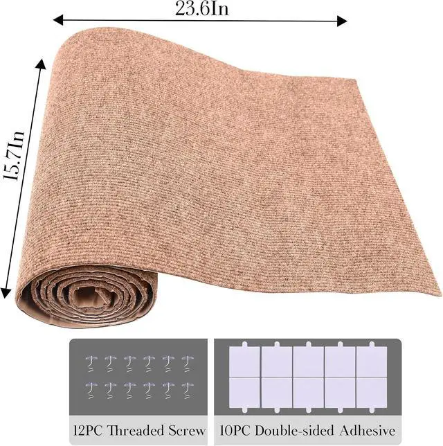 Alt view image 6 of 7 - 15.7'' x 23.6'' Cat Scratch Furniture Protector Cat Wall Scratcher Mat AdhesiveTrimmable Cloth Couch Anti-Scratch Cover DIY Climb Couch Protector from Claws, Replacement PadsBeige