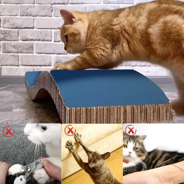 Alt view image 6 of 7 - 6pcs Cat Nail File Scratching Strips, 3 Sizes Blue 120 Grit Claw Sandpaper Nail File for Cats Scratch Pad Reliable Rounded Corners Cat Scratcher for Furniture Flat Surface Cat