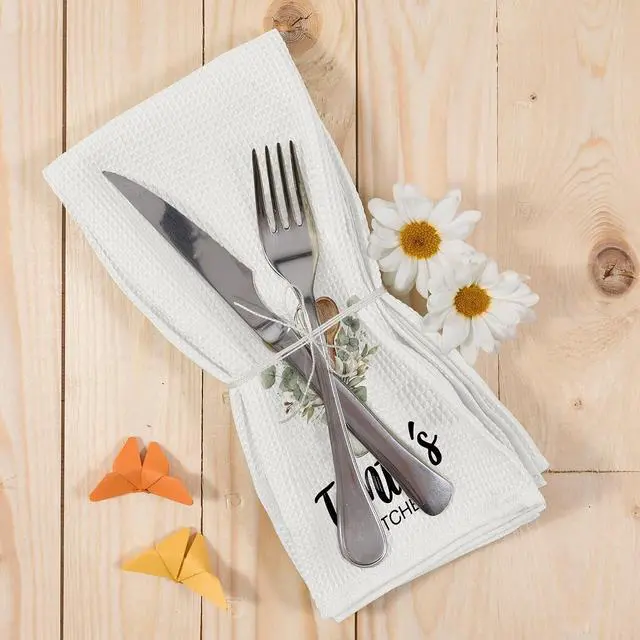 Alt view image 5 of 6 - Tante Gifts Kitchen Dish Towels, Birthday Gifts for Auntie Aunty Women from Nephew and Niece, Watercolor Floral Cooking Floral Utensils Hand Towels Kitchen Tea Towels Decorations, 16x24inch
