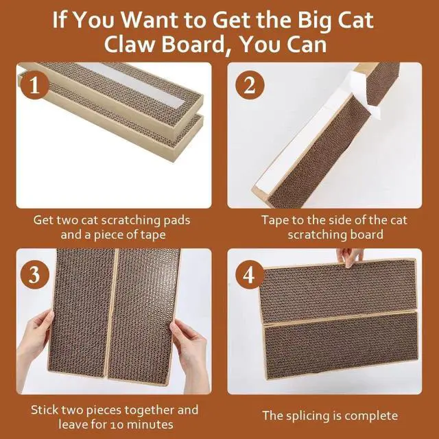 Alt view image 3 of 7 - Splicing Cat Scratch Pad: Cat Scratchers for Indoor Cats and Kitten, 2 Pack Cat Scratching Pad, Cat Scratcher Cardboard, Scratching Pad, Premium Scratch from Cats, Double-Sided Design