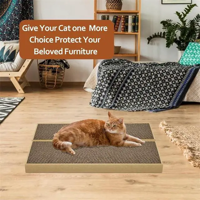 Alt view image 7 of 7 - Splicing Cat Scratch Pad: Cat Scratchers for Indoor Cats and Kitten, 2 Pack Cat Scratching Pad, Cat Scratcher Cardboard, Scratching Pad, Premium Scratch from Cats, Double-Sided Design
