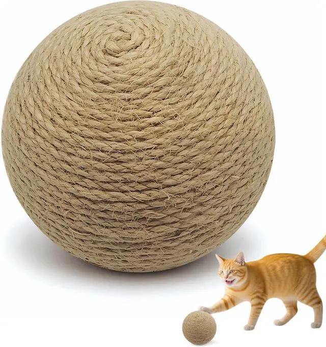 Main image of 3.94 inch Sisal Cat Ball Toy, Interactive Natural Cat Scratching Ball, Perfect Scratcher for Cats' Exercise and Fun (Sisal)