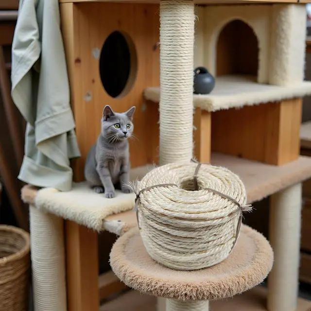 Alt view image 6 of 7 - 164Ft Sisal Rope for Cat Tree & Scratching Post Replacement, Scratcher Rope to Refresh Cat Furniture, Durable Cat Scratching Rope