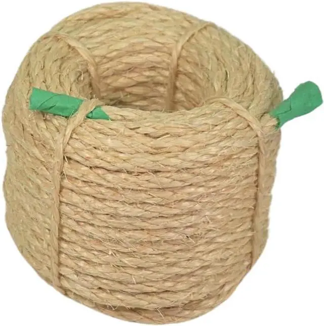 Main image of Premium Brazilian Sisal Rope, Natural Fiber 100% Sisal, Ultra Durable, Chemical-Free, Ideal for DIY, Cats, Scratching Post Replacement, Home Decor, Garden, Crafting (1/4 50 ft / 6mm 15m)