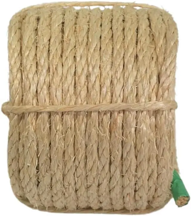 Alt view image 2 of 7 - Premium Brazilian Sisal Rope, Natural Fiber 100% Sisal, Ultra Durable, Chemical-Free, Ideal for DIY, Cats, Scratching Post Replacement, Home Decor, Garden, Crafting (1/4 50 ft / 6mm 15m)