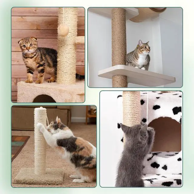 Alt view image 6 of 7 - 1/4 Inch by 98.4 Feet 6mm Natural Sisal Rope for Cat Scratcher | Cat Tree Rope Twine for Scratching Post Replacement, Repairing, Recovering and DIY, Sisal Rope for Cat Tree Tower Repair