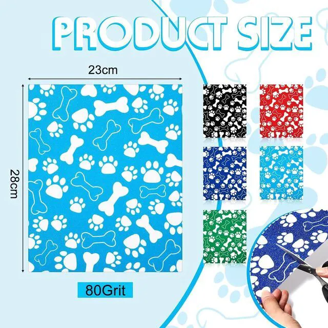 Alt view image 2 of 7 - 5 Pcs Dog Scratch Pad Cat Nail File Scratcher Liner Replaceable Sandpaper for Litter Box Furniture Pet Manicure Pedicure Dog Claw Care Replacement Sand Paper 9x11''