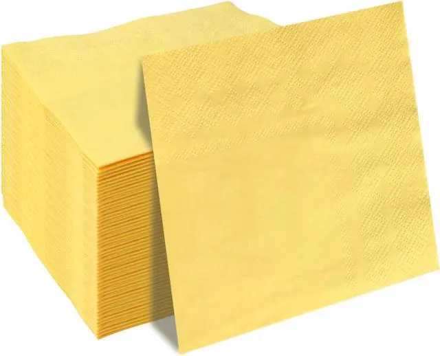 Alt view image 8 of 14 - HEIPINIUYE 50 Pieces 3-ply Yellow Napkins Beverage Napkins Dessert Napkins Disposable Paper Napkins for Wedding Birthday Party Paper Dinner Napkins