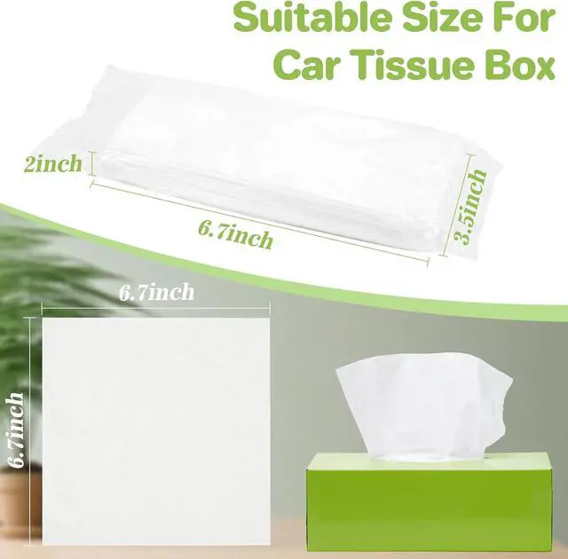 Alt view image 3 of 7 - 4 Packs 200 Car Tissues - Car Tissue Refill 3-Ply 50 Sheets Fit for Visor Napkins Holder Long-Lasting Travel Ultra-Soft and Smooth Gift for Vehicle Owners for Family Road Trips 6.7x6.7 in