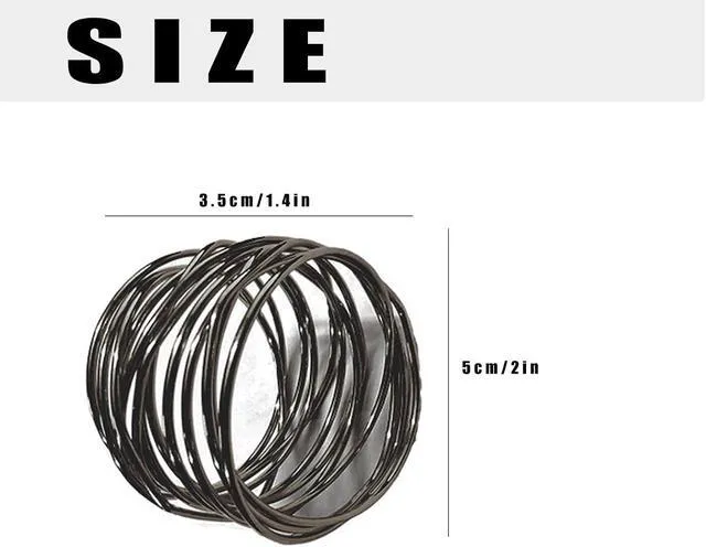 Alt view image 2 of 6 - Black Napkin Rings - 6 PCS Metal Napkin Rings(Twisted Wire) | Napkin Holders Buckles for Family Dinner, Wedding, Party,Table Decorations