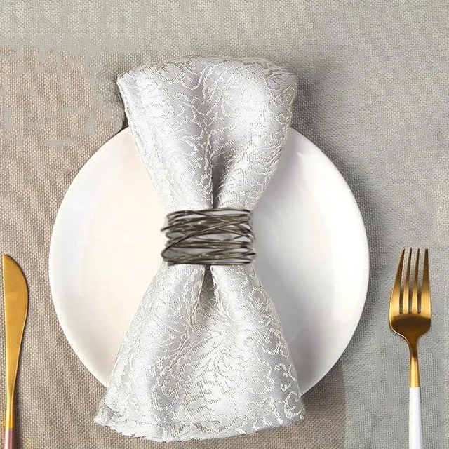 Alt view image 3 of 6 - Black Napkin Rings - 6 PCS Metal Napkin Rings(Twisted Wire) | Napkin Holders Buckles for Family Dinner, Wedding, Party,Table Decorations