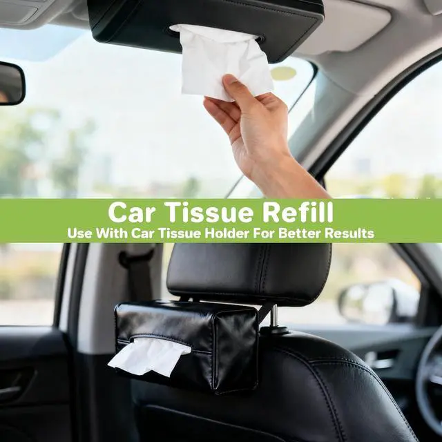 Alt view image 7 of 7 - 4 Packs 200 Car Tissues - Car Tissue Refill 3-Ply 50 Sheets Fit for Visor Napkins Holder Long-Lasting Travel Ultra-Soft and Smooth Gift for Vehicle Owners for Family Road Trips 6.7x6.7 in
