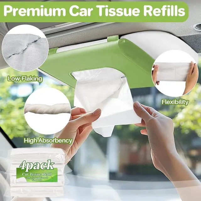 Alt view image 4 of 7 - 4 Packs 200 Car Tissues - Car Tissue Refill 3-Ply 50 Sheets Fit for Visor Napkins Holder Long-Lasting Travel Ultra-Soft and Smooth Gift for Vehicle Owners for Family Road Trips 6.7x6.7 in