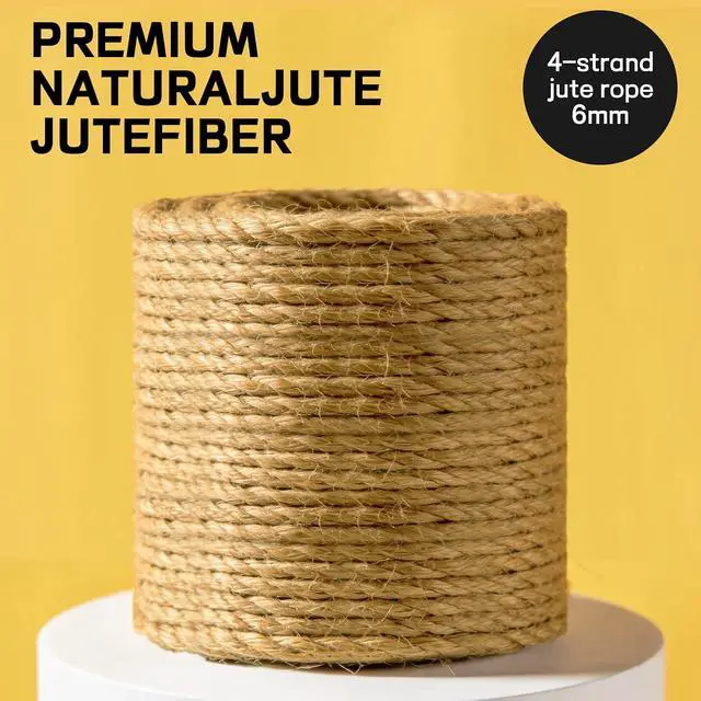 Alt view image 6 of 7 - Natural Sisal Rope for Cat Scratcher,Cat Tree Rope Twine for Cat Scratching Post Replacement, Cat Tower with Scratch Post Repairing, Replace, Recovering and DIY1/4 Inch by 33 Feet