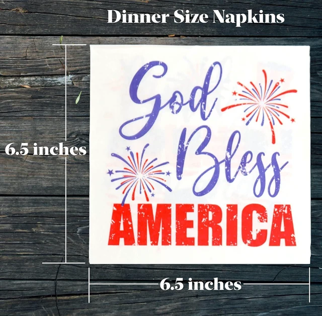 Alt view image 4 of 7 - 75 Count 4th of July Patriotic American Flag Disposable Dinner Napkins 2-Ply