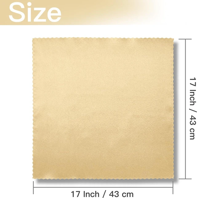 Alt view image 5 of 7 - 12 Pack Light Gold Satin Napkins - 17x17 Inch Scalloped Elegant Dinner Napkins for Wedding, Restaurant, Banquet, Graduation Party