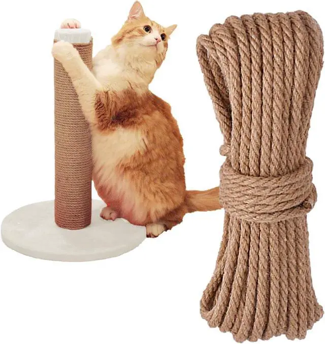 Main image of Nature Hemp Rope, Sisal Rope for Cat Scratcher, Cat Scratching Post Replacement, Heavy Duty Jute Twine for Cat Tree and Tower, DIY (1/4inch, 33FT)
