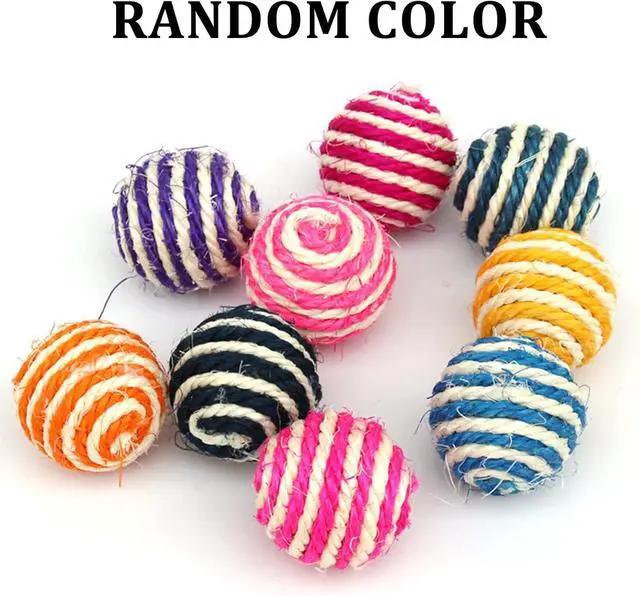 Alt view image 3 of 7 - Cat Sisal Ball 5 Packs, 4.5CM Assorted Colored Sisal Balls for Cats to Scratch, Pat, Bite or Chase, Interactive Cat Toys for Indoors Cats Random Color(4.5cm 5pcs)