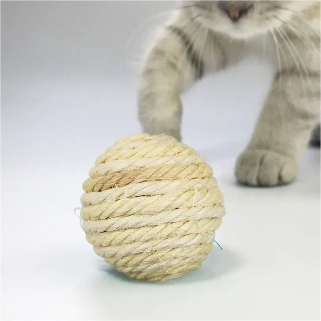 Alt view image 7 of 7 - Cat Sisal Ball 5 Packs, 4.5CM Assorted Colored Sisal Balls for Cats to Scratch, Pat, Bite or Chase, Interactive Cat Toys for Indoors Cats Random Color(4.5cm 5pcs)