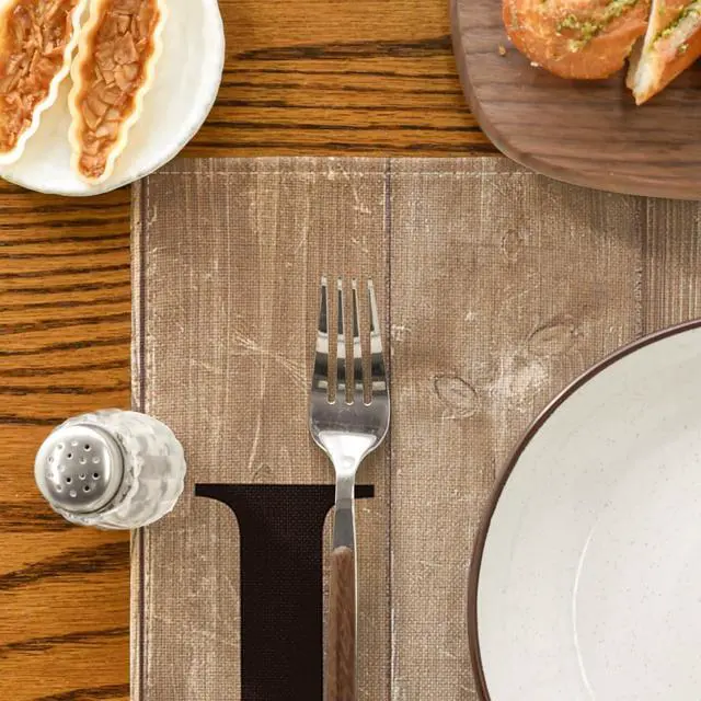 Alt view image 6 of 6 - Wood Love Family Home Together Buffalo Plaid Placemats Set of 4, 12x18 Inch Farmhouse Table Mats Party Kitchen Dining Decoration