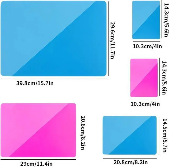 Alt view image 5 of 6 - Reusable Silicone Mat Set (A3, A4, A5, A6) for Resin Crafts Jewelry Casting Molds, Food Grade Silicone Placemat, Waterproof Heat-Resistant