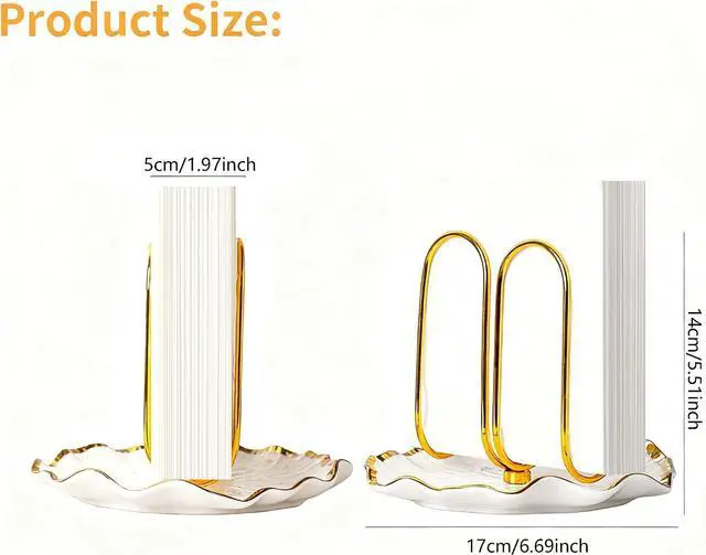 Alt view image 5 of 7 - Modern Standing Napkin Holder for Table Ceramic Gold Napkin Holders for Christmas Paper Napkins Xmas Cocktail Tissue Dispenser,Servilleteros para Mesas for kitchen, dining, counter tops, outdoors