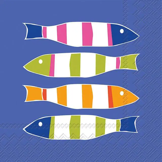 Main image of IHR Ideal Home Range Cocktail Napkins Disposable 3-Ply Paper Party Napkin Pack, 5" x 5", Stripers, 20-Count
