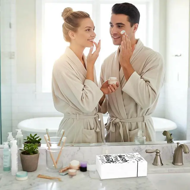Alt view image 4 of 7 - Disposable Hand Towels for Bathroom, 50 PCS Wash Your Hands Paper Napkins Bathroom Etiquette Guest Napkins for Powder Room Wedding Holiday Birthday Baby Bridal Shower Supplies, Black White