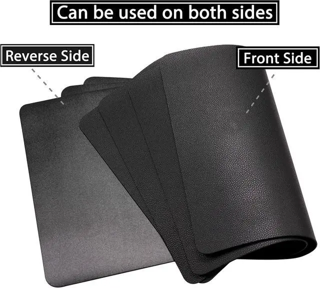 Alt view image 4 of 7 - Wipeable Placemats Leather Table Mats Waterproof Heat-Resistant Easy to Clean for Dining Table Set Kitchen Table (2, Black)