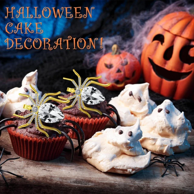 Alt view image 7 of 7 - 6 Pcs Spider Napkin Rings Halloween Metal Spooky Rhinestone Napkin Holder Buckle Serviette Halloween Table Decoration Party Supplies