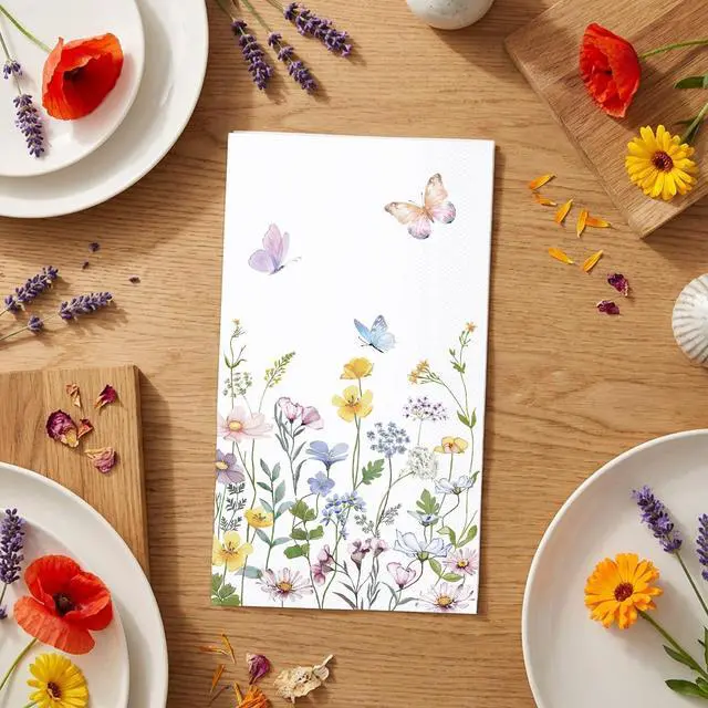 Alt view image 4 of 7 - 50 Pack Spring Floral Napkins - Watercolor Wild Flower Disposable Hand Towels for Bathroom - Napkins Disposable Decorative for Toilet Room Wedding Baby Shower Birthday Bridal Party Decor