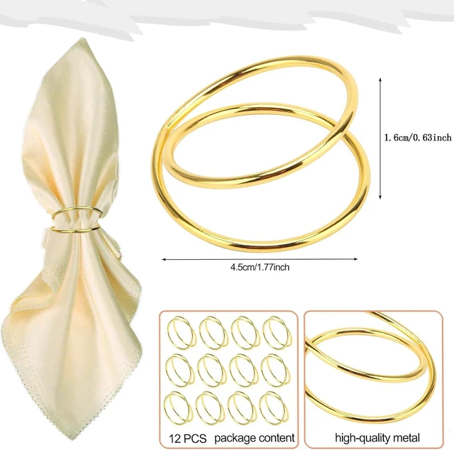 Alt view image 2 of 6 - Gold Napkin Rings-12 PCS Metal Spiral Napkin Rings(Spiral) | Napkin Holders Buckles for Family Dinner, Wedding, Party,Table Decorations