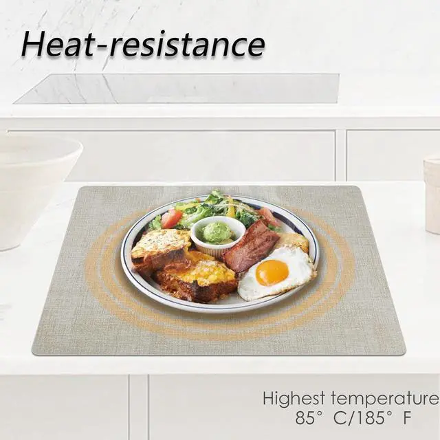 Alt view image 6 of 7 - Placemats Set of 6 Faux Leather Heat Resistant Tables Mats Waterproof Oilproof Wipeable Reversible Anti-Slip Place Mats for Kitchen/Dining/Party/Outdoor 11.8" x 16.9", Cream White