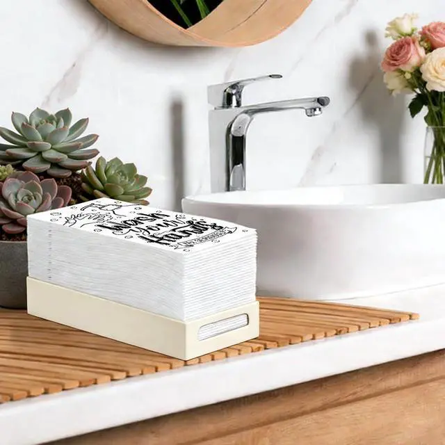Alt view image 4 of 7 - 100 PCS Disposable Hand Towels for Bathroom Wash Your Hands Paper Napkins Bathroom Etiquette Paper Guest Towels Disposable Dinner Napkins for Powder Room Wedding Birthday Holiday Baby Shower