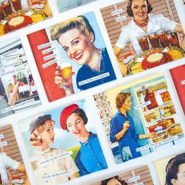 Alt view image 2 of 5 - IHR Ideal Home Range Retro Cocktail Napkins Anne Taintor Disposable 3-Ply Paper Party Napkin Pack, 5" x 5", Stir Up, 20-Count