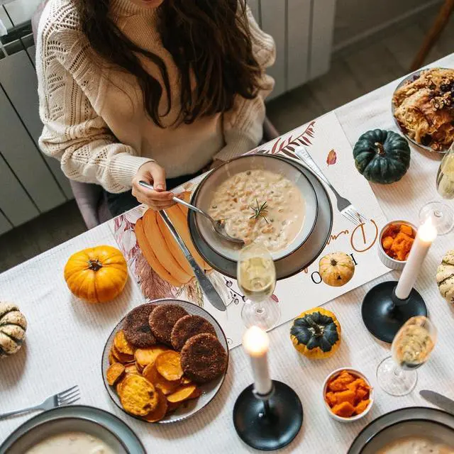 Alt view image 2 of 6 - Fall Decorations for Home,Fall Placemats Set of 4,Orange Hello Pumpkin Leaves Washable Table Dinner Mats for Autumn Farmhouse Home Kitchen Decor, 12 x 18 Inch CD01