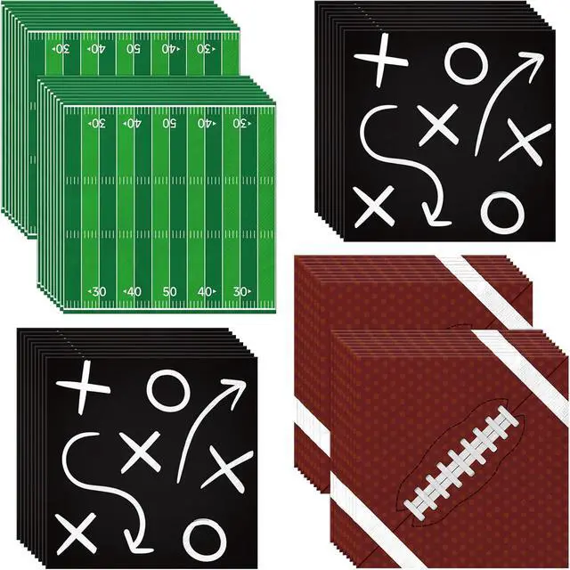 Main image of 100pcs Football Paper Napkins, 2-Ply Football Party Guest Napkins, Disposable Sports Theme Hand Towels for Birthday and Game Day Favors