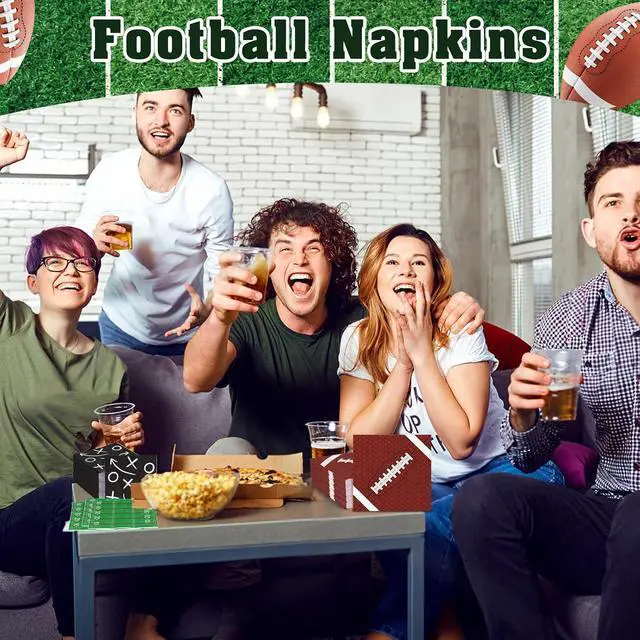 Alt view image 7 of 7 - 100pcs Football Paper Napkins, 2-Ply Football Party Guest Napkins, Disposable Sports Theme Hand Towels for Birthday and Game Day Favors