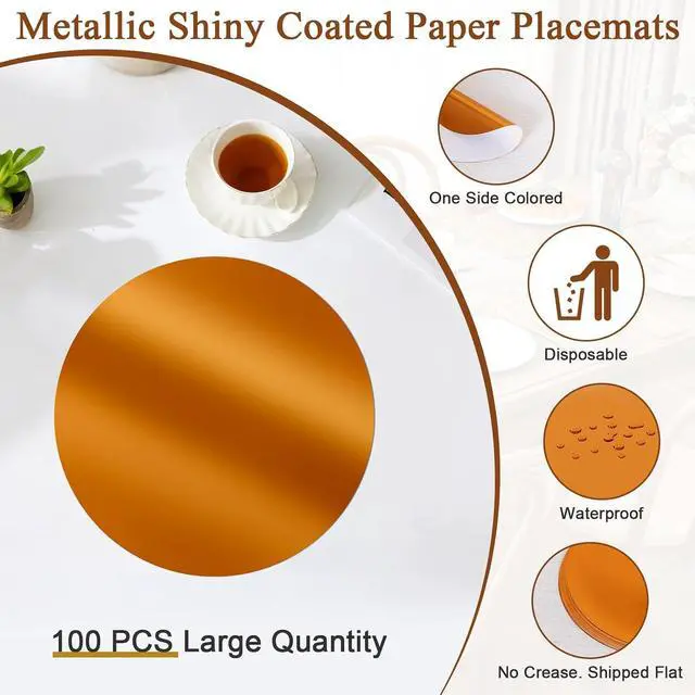 Alt view image 5 of 7 - 50Pcs Round Paper Placemats 13" Disposable Place Mats