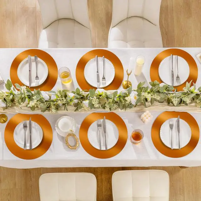 Alt view image 6 of 7 - 50Pcs Round Paper Placemats 13" Disposable Place Mats