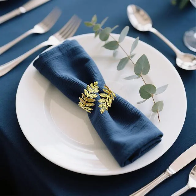 Alt view image 3 of 7 - Thanksgiving Napkin Rings Set of 6 Gold Metal Wheat Leaf Napkin Holder for Fall Party Wedding Holiday Gatherings Decor,Boho Dining Tabe Setting for Formal or Casual Rustic Farmhouse Daily