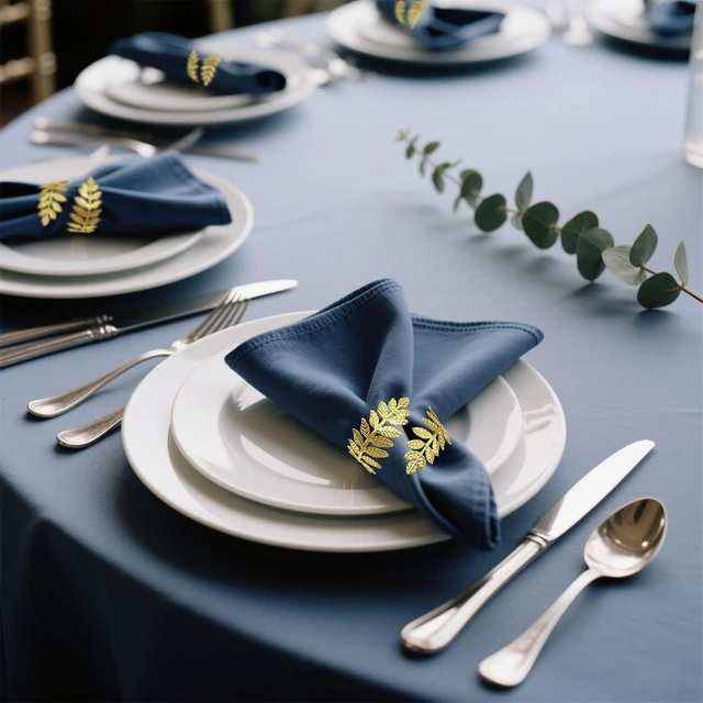 Alt view image 5 of 7 - Thanksgiving Napkin Rings Set of 6 Gold Metal Wheat Leaf Napkin Holder for Fall Party Wedding Holiday Gatherings Decor,Boho Dining Tabe Setting for Formal or Casual Rustic Farmhouse Daily