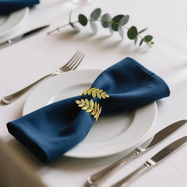 Alt view image 2 of 7 - Thanksgiving Napkin Rings Set of 6 Gold Metal Wheat Leaf Napkin Holder for Fall Party Wedding Holiday Gatherings Decor,Boho Dining Tabe Setting for Formal or Casual Rustic Farmhouse Daily