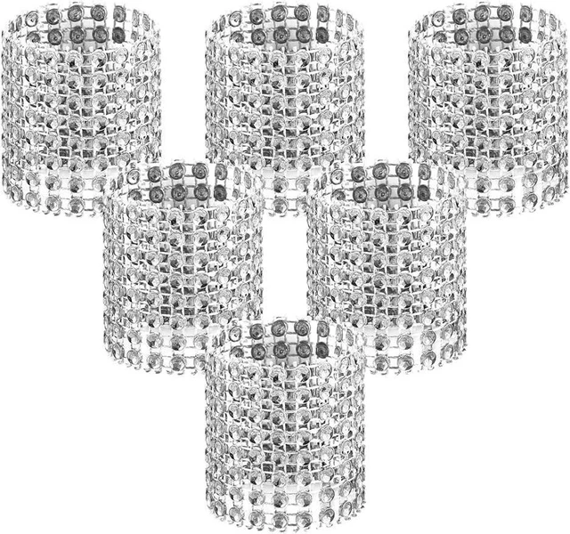 Main image of 50pcs Napkin Rings, Silver Napkin Rings Buckles | Napkin Rings for Table Decorations, Wedding, Dinner, Party, DIY Decoration