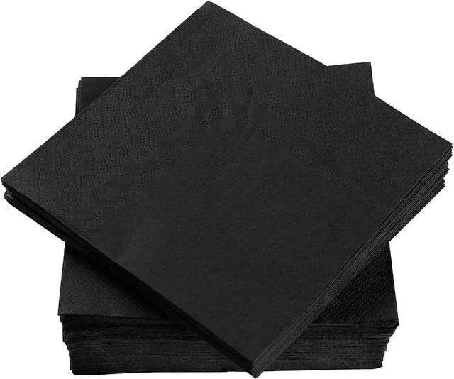 Alt view image 3 of 7 - 100 Pack Cocktail Napkin 2-Ply Disposable Napkins 5 x 5IN Black