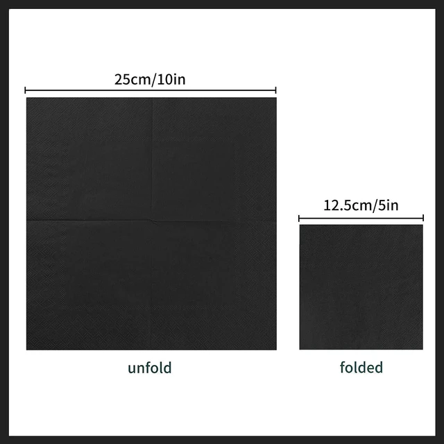 Alt view image 2 of 7 - 100 Pack Cocktail Napkin 2-Ply Disposable Napkins 5 x 5IN Black