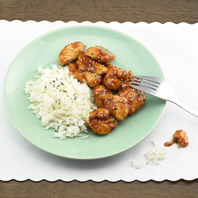 Alt view image 4 of 6 - Disposable Paper Placemats Premium, 100 Pack of White Scalloped Edge Placemats, Perfect Size 10x 14