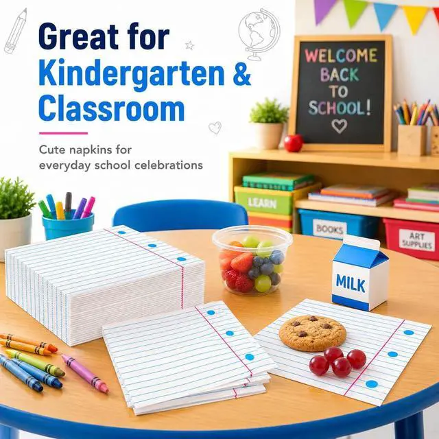 Alt view image 4 of 7 - 50Pcs Back to School Paper Napkins 13x13 Inches Luncheon Party Napkins