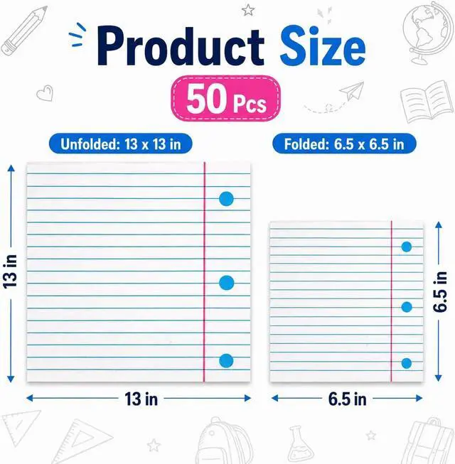 Alt view image 2 of 7 - 50Pcs Back to School Paper Napkins 13x13 Inches Luncheon Party Napkins