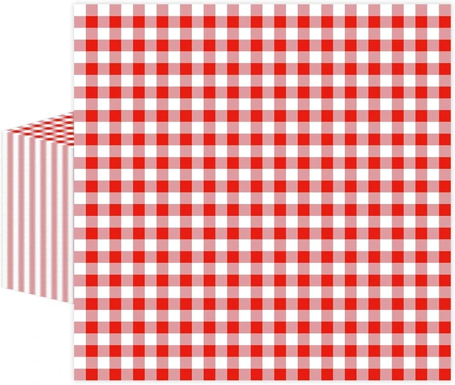 Main image of 50 Pcs Red Gingham Paper Napkins, Disposable Red and White Checkered Luncheon Napkin Plaid Dinner Beverage Napkin for Picnic Baby & Bridal Shower Wedding Birthday Party Decorations